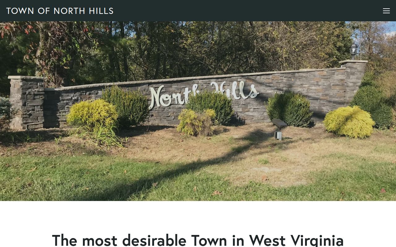 Official Town of North Hills homepage showing incorporation and town context